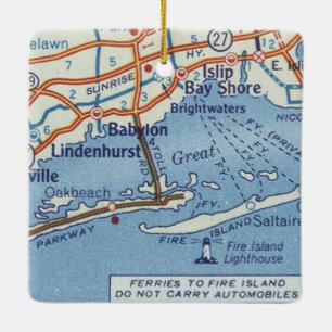 Babylon NY Vintage Karte Keramikornament