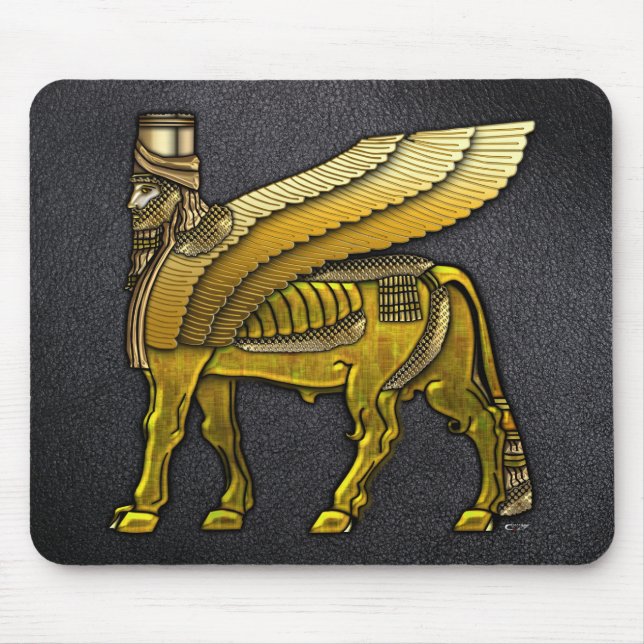 Babylonian Winged Bull Lamassu Mousepad (Vorne)