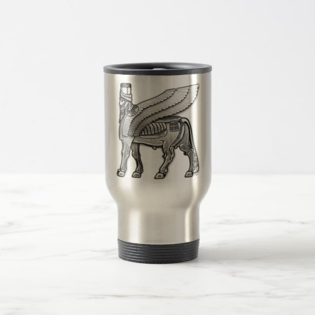 Babylonian Winged Bull Lamassu Reisebecher (Mittel)