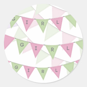 Babymädchen-Banner-Topper-Label Runder Aufkleber