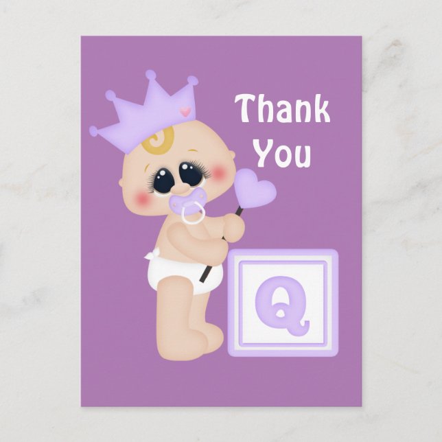 Babymädchen danke Postkarte (Vorderseite)