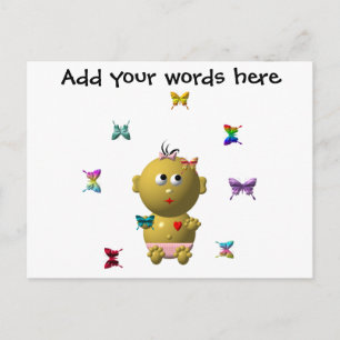 BABYMÄDCHEN MIT 9 SCHALTFLÄCHEN POSTKARTE