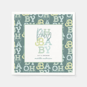 Babymädchen mit modernem Baby-Duschbad Party Serviette