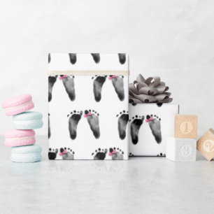 Babymädchen mit rosa Bow Geschenkpapier