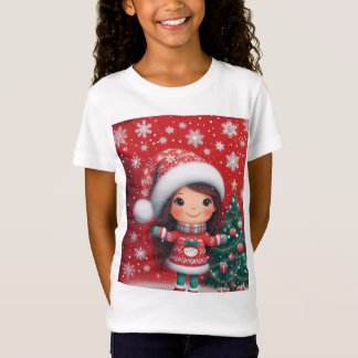 Babymädchen-T - Shirt-Weihnachtsdesign T-Shirt