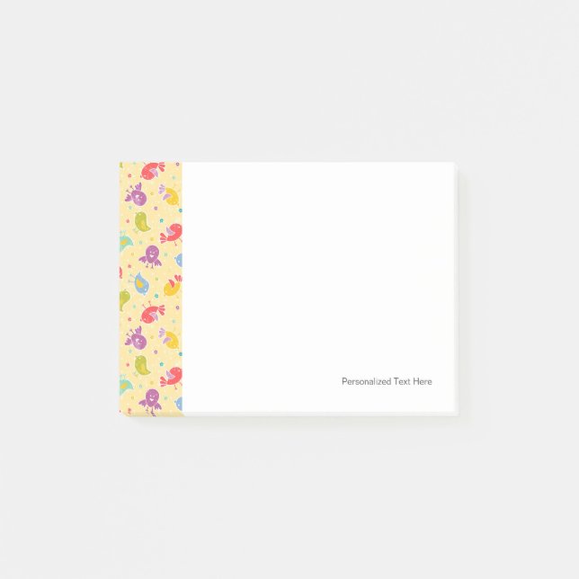 Babymuster mit niedlichen Vögeln Post-it Klebezettel (Vorderseite)