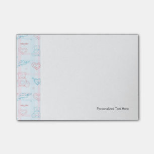 Babymuster mit Teddybär Post-it Klebezettel