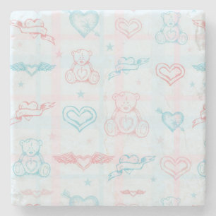 Babymuster mit Teddybären Steinuntersetzer