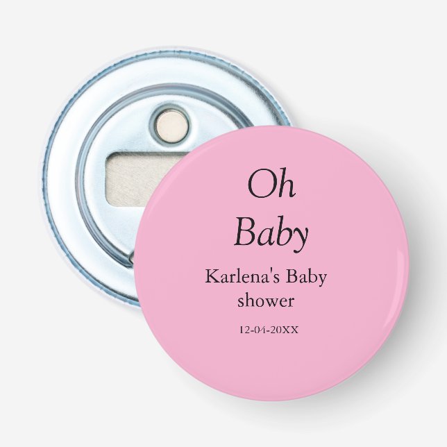 Babynahrung Baby Dusche Datum einfach minimal Flaschenöffner (Vorderseite)