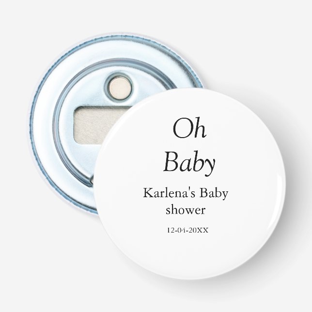 Babynahrung Baby Dusche Datum einfach minimal Flaschenöffner (Vorderseite)