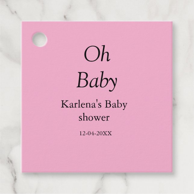 Babynahrung Baby Dusche Datum einfach minimal Geschenkanhänger (Vorderseite)