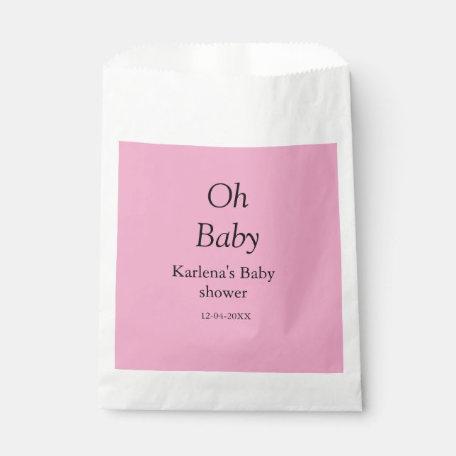 Babynahrung Baby Dusche Datum einfach minimal Geschenktütchen (Vorderseite)