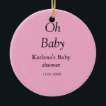 Babynahrung Baby Dusche Datum einfach minimal Keramik Ornament<br><div class="desc">Entwurf</div>