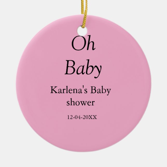 Babynahrung Baby Dusche Datum einfach minimal Keramik Ornament (Vorne)