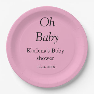 Babynahrung Baby Dusche Datum einfach minimal Pappteller