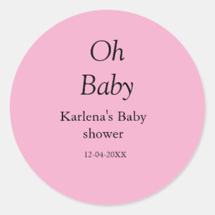 Babynahrung Baby Dusche Datum einfach minimal Runder Aufkleber