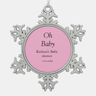 Babynahrung Baby Dusche Datum einfach minimal Schneeflocken Zinn-Ornament