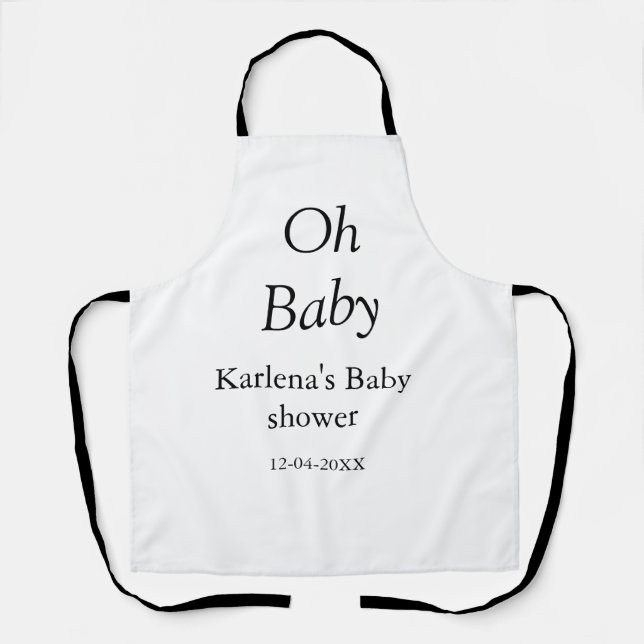 Babynahrung Baby Dusche Datum einfach minimal Schürze (Vorderseite)