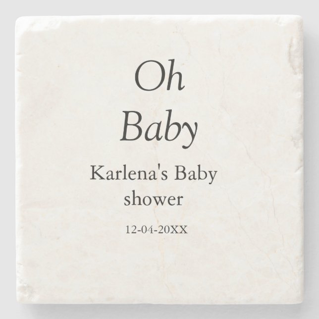Babynahrung Baby Dusche Datum einfach minimal Steinuntersetzer (Vorderseite)