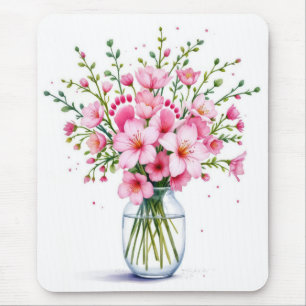 Babynahrung in rosa Blume Mousepad