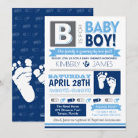 Babynahrung Poster Style Boy Dusche Einladung 3