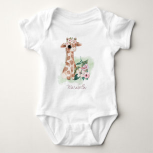 *~* Babyname Giraffe Whimsical Girl Jungle Sweet Baby Strampler