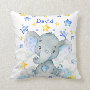 Babyname Personalisiert Elephant Niedliches Kinder Kissen