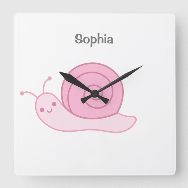 Babyname personalisiert, Kinderzimmer,    kidsSqua Quadratische Wanduhr (Vorderseite)