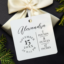 Babyname und Geburtsstats Foto White Keepake Keramikornament