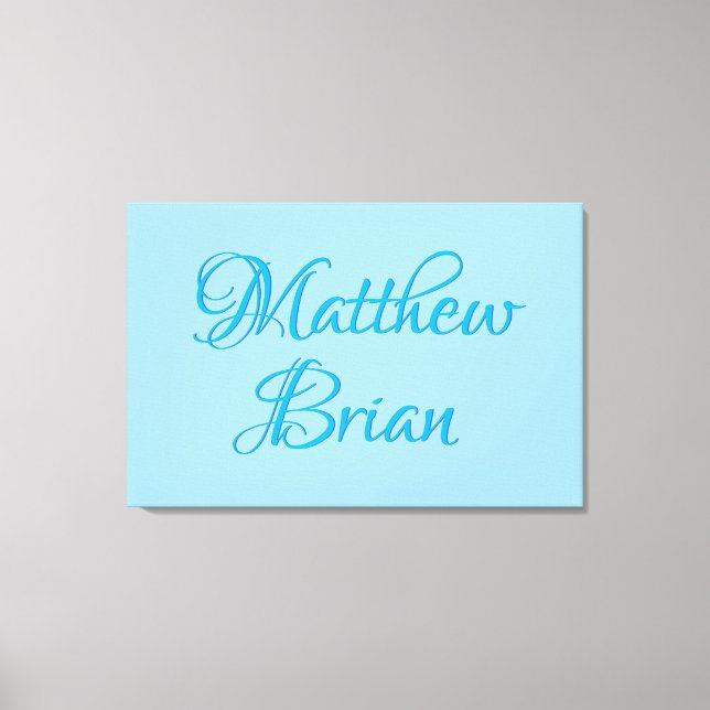 Babyname Wall Art (blau) Leinwanddruck (Vorderseite)