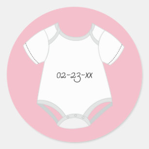 Babyoutfit-Aufkleber mit Fälligkeitsdatum Runder Aufkleber