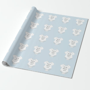 Babyoutfit-Aufkleber mit Fälligkeitsdatum und Name Geschenkpapier