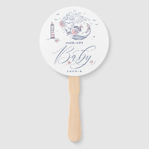 Babyparty Baby Girl Whale Mermaid Hand Fan Fächer
