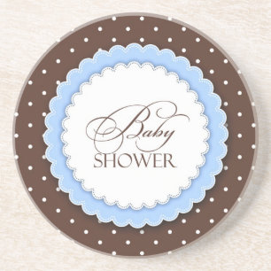 Babyparty-Blau/Brown Sandstein Untersetzer