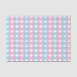 Babyparty - blau und rosa - Tatzen-Druck-Thema Seidenpapier
