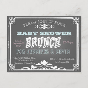 Babyparty   BRUNCH   Tafel Einladungspostkarte