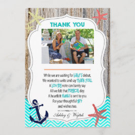 Babyparty danken Ihnen, See mit Ihrem Phot zu Dankeskarte