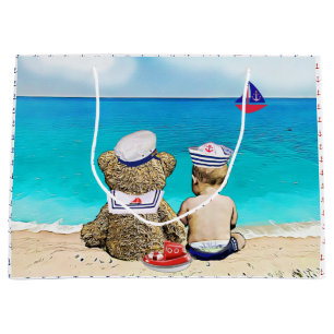 Babyparty des Lil Seemann-die themenorientierte Große Geschenktüte