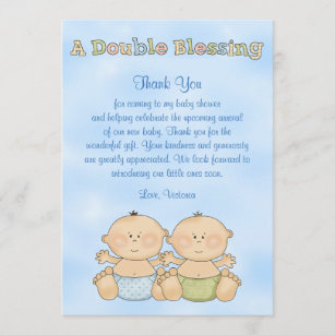Babyparty-Doppeljungen Dankeskarte