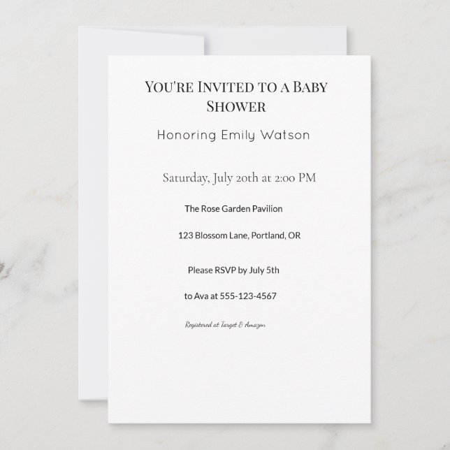 Babyparty Einladung (Vorderseite)