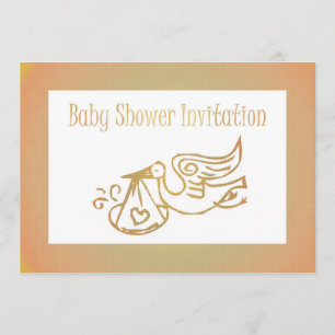 Babyparty-Einladung, die Babystorch erwartet Save The Date