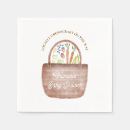 Babyparty-Einladung mit Bauernmarkt-Motiv Serviette