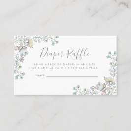 Babyparty-Einladungs-Einsatz Windelraffle-| Visitenkarte