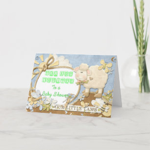 Babyparty-Einladungs-Grün-kleines Lamm Einladung