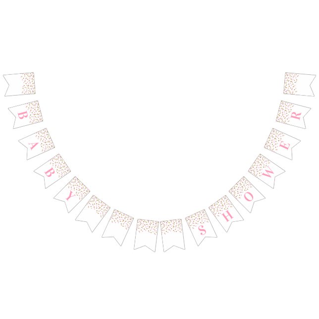 Babyparty-Fahnen-Rosa-GoldConfetti Wimpelkette (Alle)