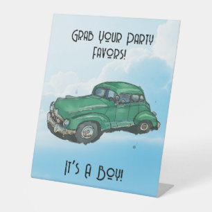 Babyparty für einen Jungen, Limousine Sockelschild