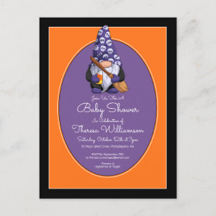 Babyparty   Gnome Halloween Einladung Postkarte