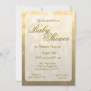 Babyparty Gold Bokeh Lights Einladung