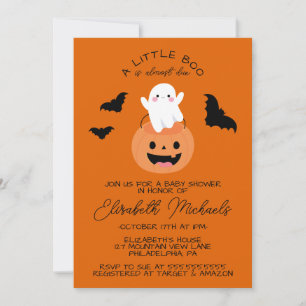 Babyparty Halloween Lil' Boo Ghost Mitteilungskarte