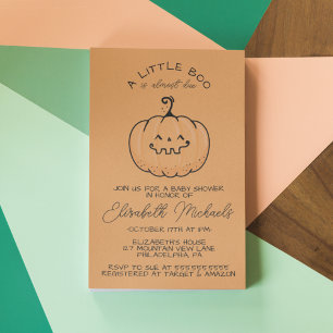 Babyparty Halloween Lil' Boo Pumpkin Mitteilungskarte